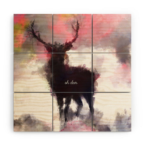 Deniz Ercelebi Deer mist Wood Wall Mural