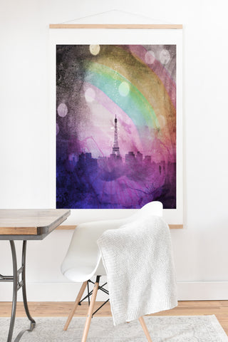 Deniz Ercelebi Eiffel rainbow Art Print And Hanger