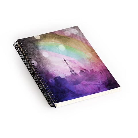 Deniz Ercelebi Eiffel rainbow Spiral Notebook