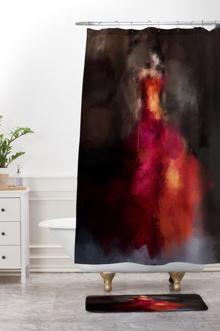 Deniz Ercelebi Fire dress Shower Curtain And Mat