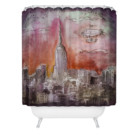 Deniz Ercelebi Float Over The City Shower Curtain