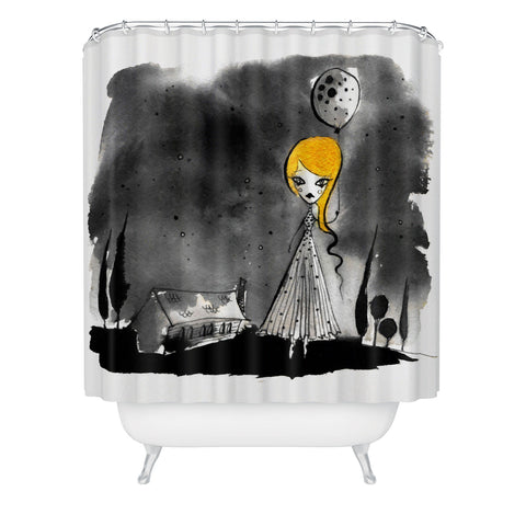 Deniz Ercelebi Fly Away Balloon Shower Curtain