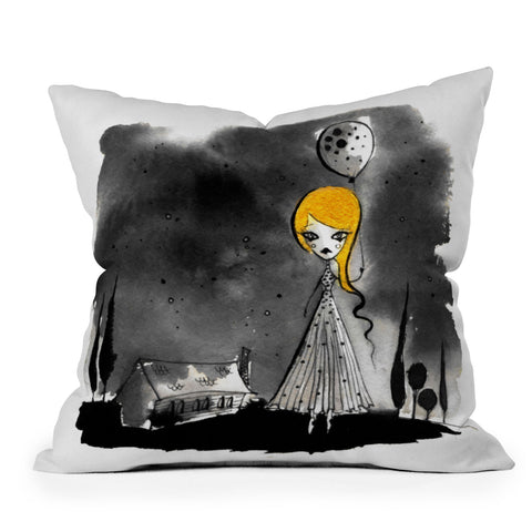 Deniz Ercelebi Fly Away Balloon Throw Pillow