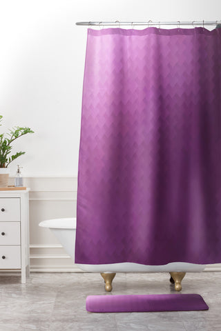 Deniz Ercelebi Fuschia Shower Curtain And Mat