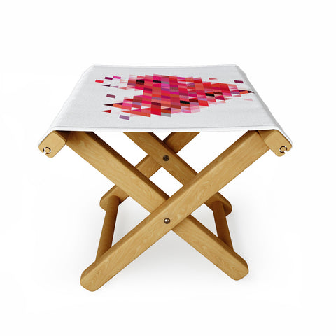 Deniz Ercelebi Heart 1 Red Folding Stool