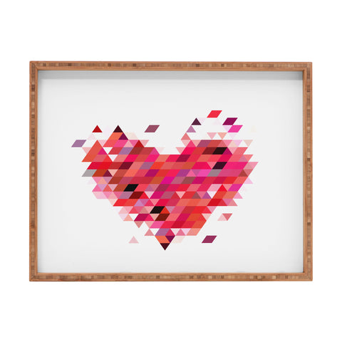 Deniz Ercelebi Heart 1 Red Rectangular Tray