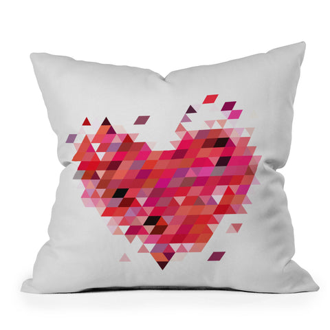 Deniz Ercelebi Heart 1 Red Throw Pillow