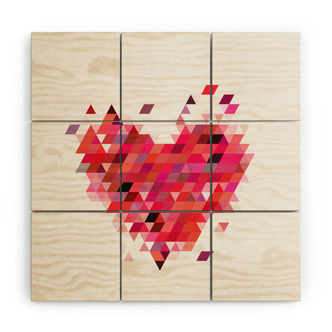 Deniz Ercelebi Heart 1 Red Wood Wall Mural