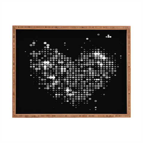 Deniz Ercelebi Heart 2 Black Rectangular Tray