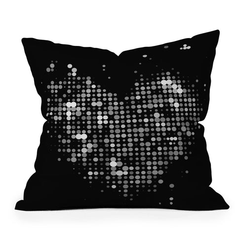 Deniz Ercelebi Heart 2 Black Throw Pillow