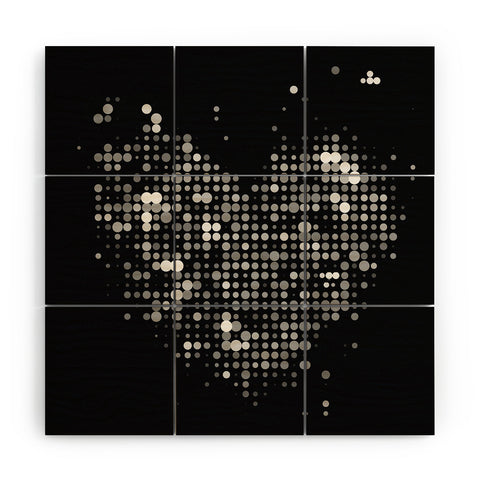 Deniz Ercelebi Heart 2 Black Wood Wall Mural