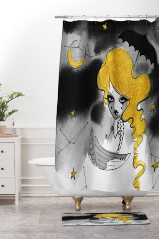 Deniz Ercelebi Late Summer Stars Shower Curtain And Mat