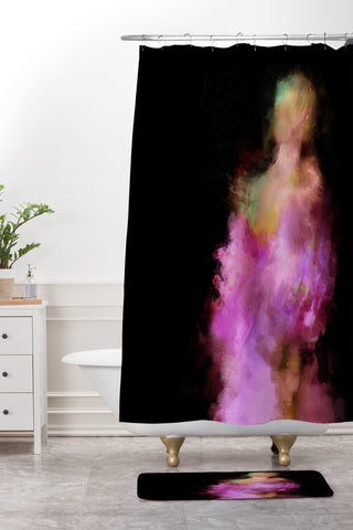 Deniz Ercelebi Lavender dress Shower Curtain And Mat