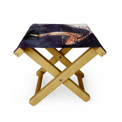 Deniz Ercelebi Mermaid and stars Folding Stool