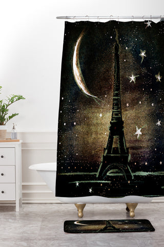 Deniz Ercelebi Paris Midnight Shower Curtain And Mat