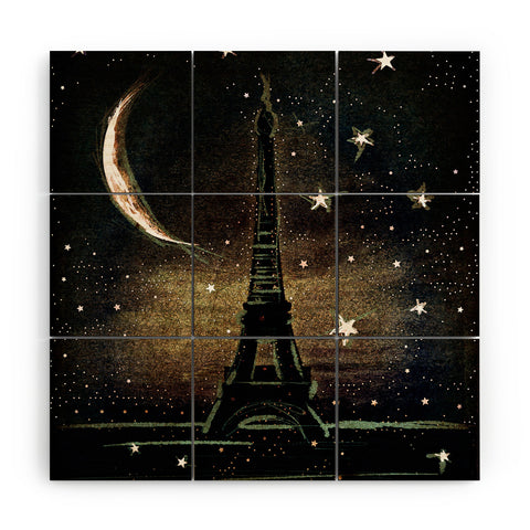 Deniz Ercelebi Paris Midnight Wood Wall Mural