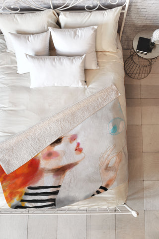 Deniz Ercelebi Pin Fleece Throw Blanket