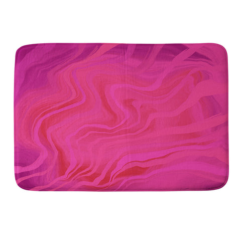 Deniz Ercelebi Pink and purple marble Memory Foam Bath Mat
