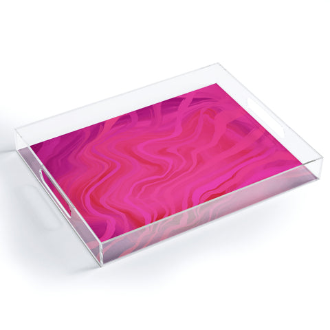 Deniz Ercelebi Pink and purple marble Acrylic Tray