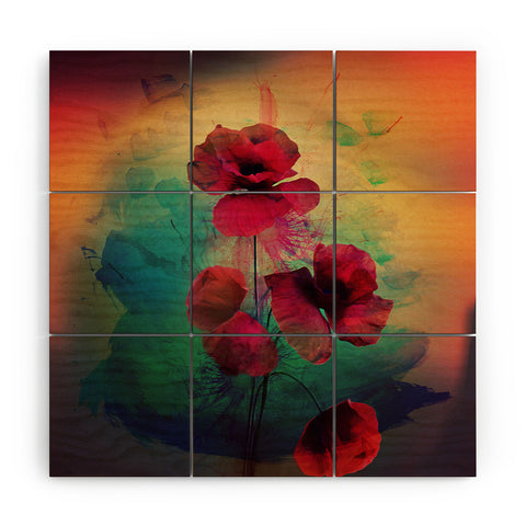Deniz Ercelebi Poppies Wood Wall Mural