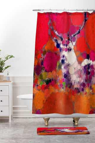 Deniz Ercelebi Purple Deer Shower Curtain And Mat
