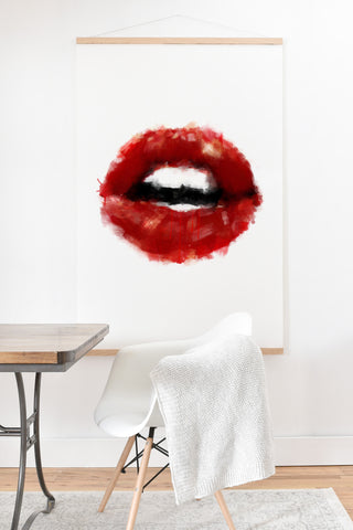 Deniz Ercelebi Red lips Art Print And Hanger