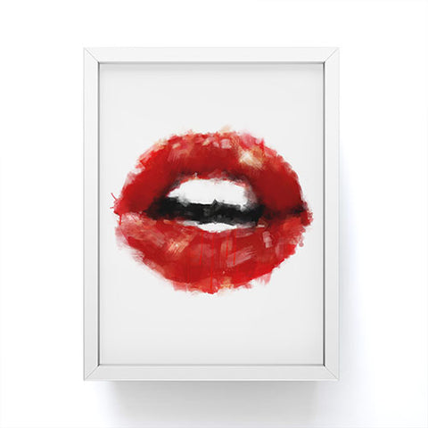 Deniz Ercelebi Red lips Framed Mini Art Print