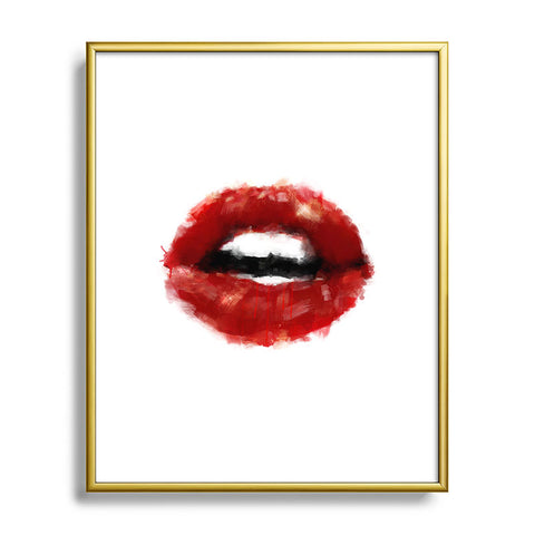 Deniz Ercelebi Red lips Metal Framed Art Print
