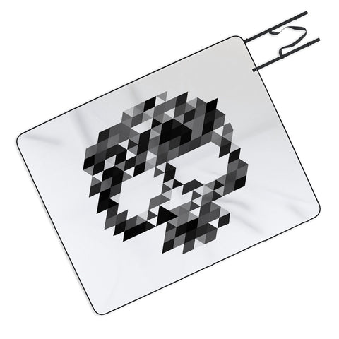 Deniz Ercelebi Skull BW W Picnic Blanket