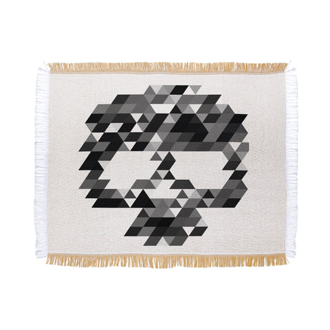 Deniz Ercelebi Skull BW W Throw Blanket