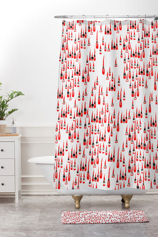 Deniz Ercelebi Tomte pattern Shower Curtain And Mat