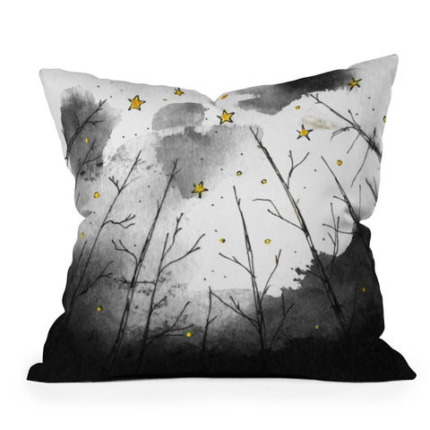 Deniz Ercelebi Woods And Stars Throw Pillow