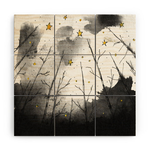 Deniz Ercelebi Woods And Stars Wood Wall Mural
