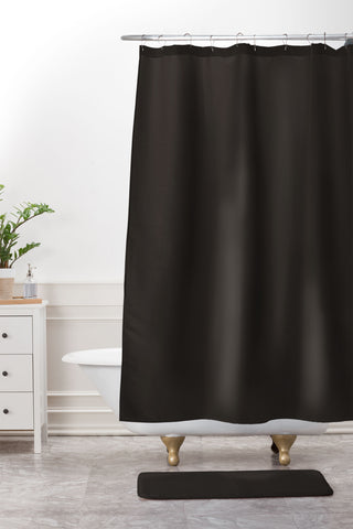 DENY Designs Black C Shower Curtain And Mat
