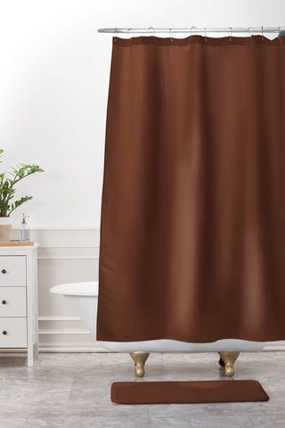 DENY Designs Brown 477c Shower Curtain And Mat