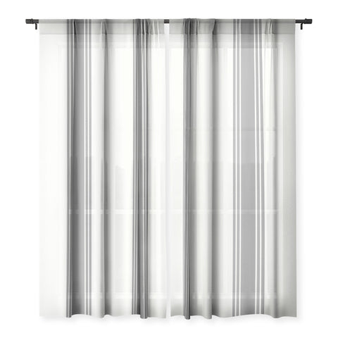 Deny Designs BW Stripe Grey Sheer Window Curtain