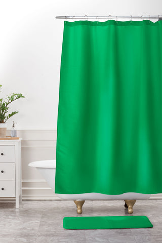 DENY Designs Green 7482c Shower Curtain And Mat