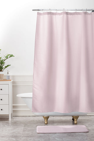 DENY Designs Light Pink 705c Shower Curtain And Mat