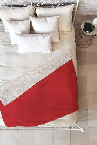 DENY Designs Red 1797c Fleece Throw Blanket
