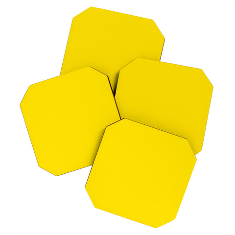 DENY Designs Yellow C Coaster Set