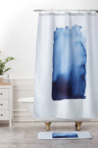 Devin Slatas INDIGO NO 1 Shower Curtain And Mat