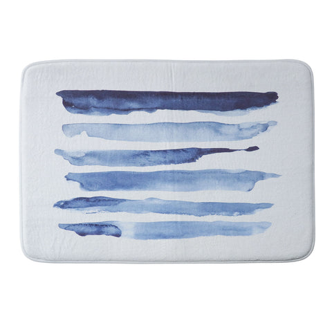 Devin Slatas INDIGO STRIPES Memory Foam Bath Mat