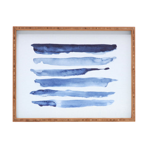 Devin Slatas INDIGO STRIPES Rectangular Tray