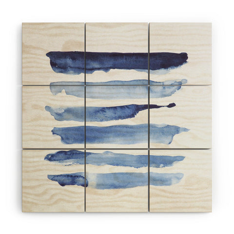 Devin Slatas INDIGO STRIPES Wood Wall Mural