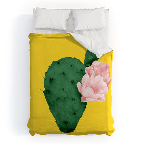 Djaheda Richers Cactus In Bloom Duvet Cover