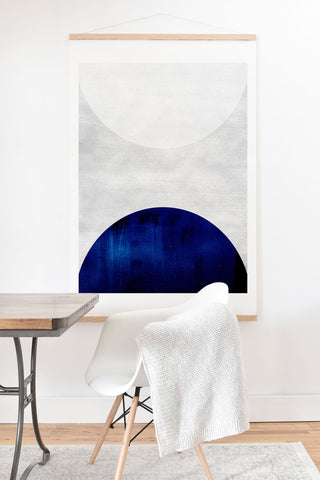 Djaheda Richers White and Cobalt Art Print And Hanger