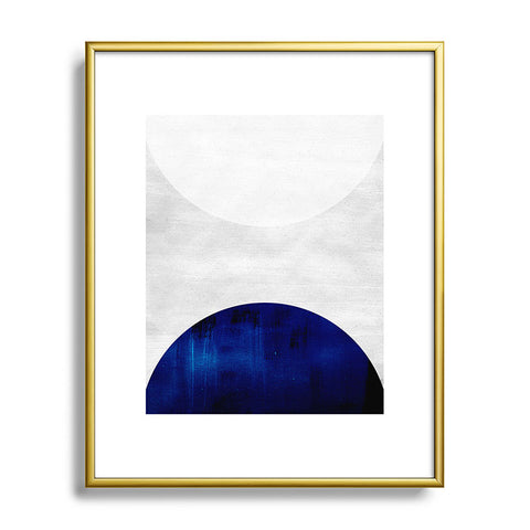 Djaheda Richers White and Cobalt Metal Framed Art Print