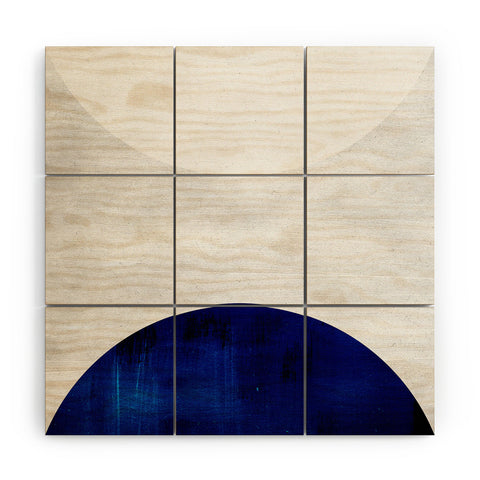 Djaheda Richers White and Cobalt Wood Wall Mural