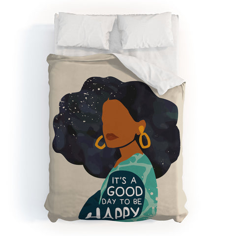 Domonique Brown Be Happy I Duvet Cover