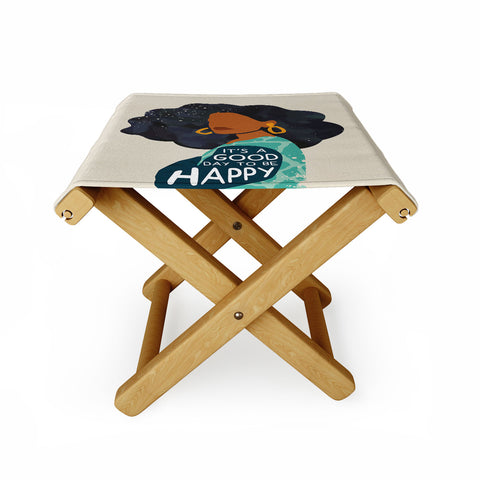Domonique Brown Be Happy I Folding Stool